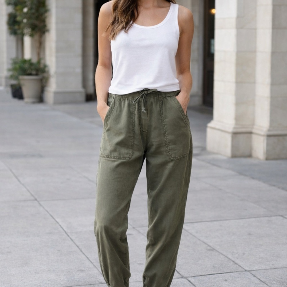 Marine Layer Khaki Linen Joggers